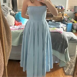 NWT House of CB Sky Blue Strapless Dress